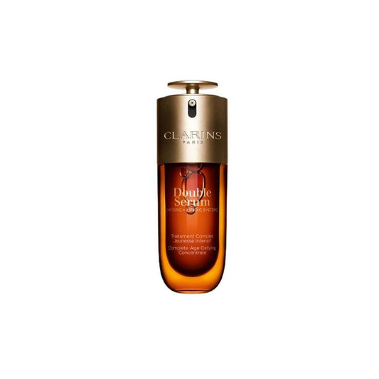 Clarins Double Serum bottle on a white background