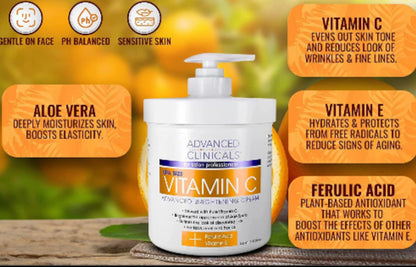 Advanced Clinicals Vitamin C Cream 16oz