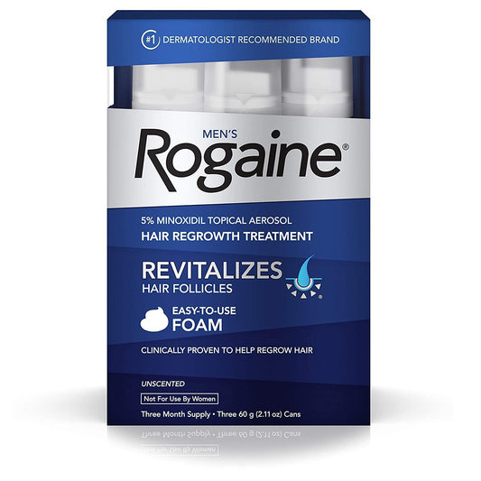 Rogaine Men’s Extra Strength Minoxidil 5% Foam – 3 x 60g (3 Month Supply)